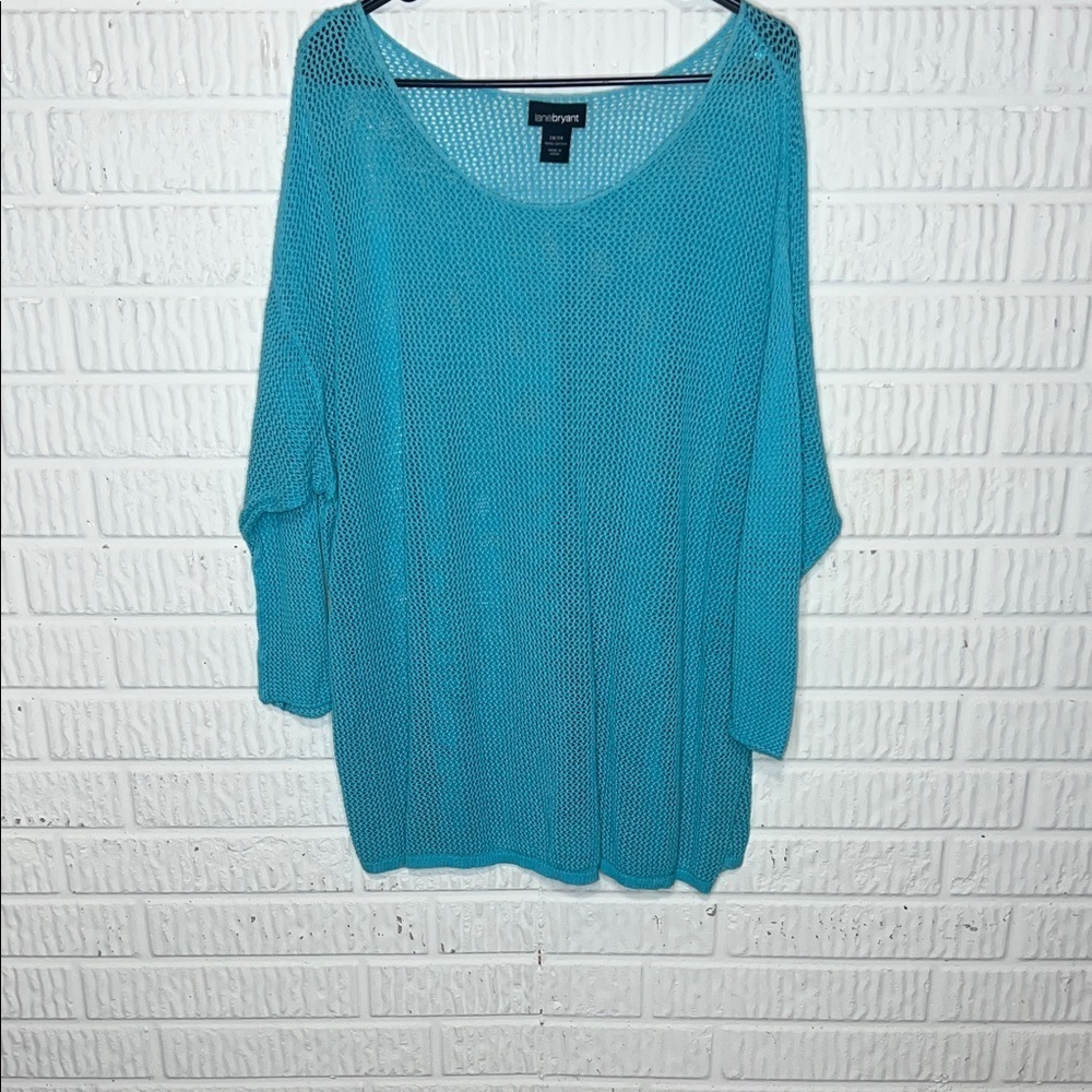 Lane Bryant Teal Crew Neck Sweater